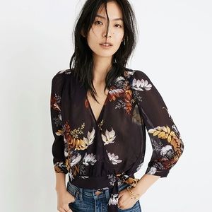 Madewell Wrap Top in Blooming Oasis
